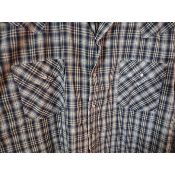 Men's‎ XL Plains Western Wear Long Sleeve Pearl Button Shirt - Picture 3 of 6